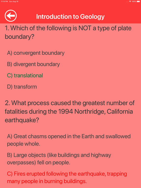 Geology Quizzes iPad screenshot