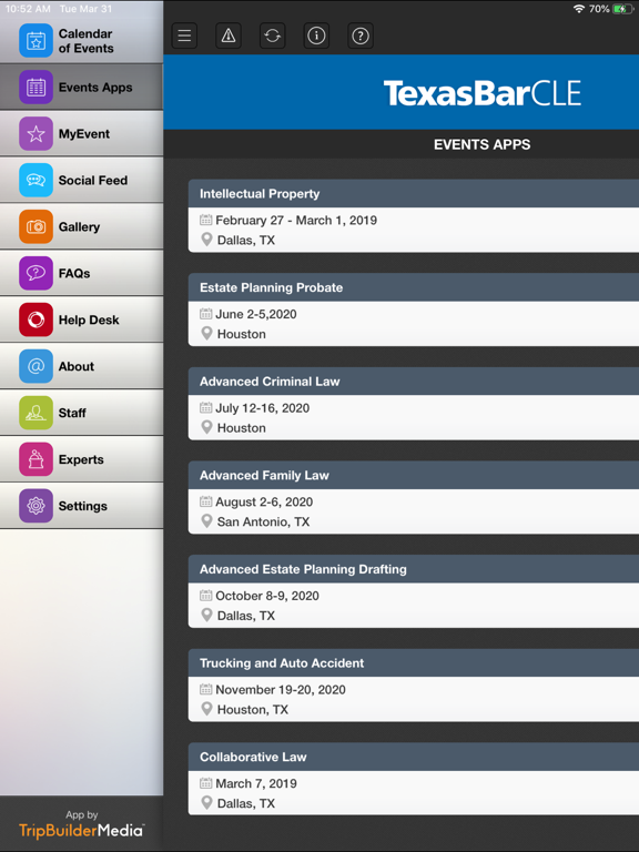 TexasBarCLE iPad screenshot 3 - Business app