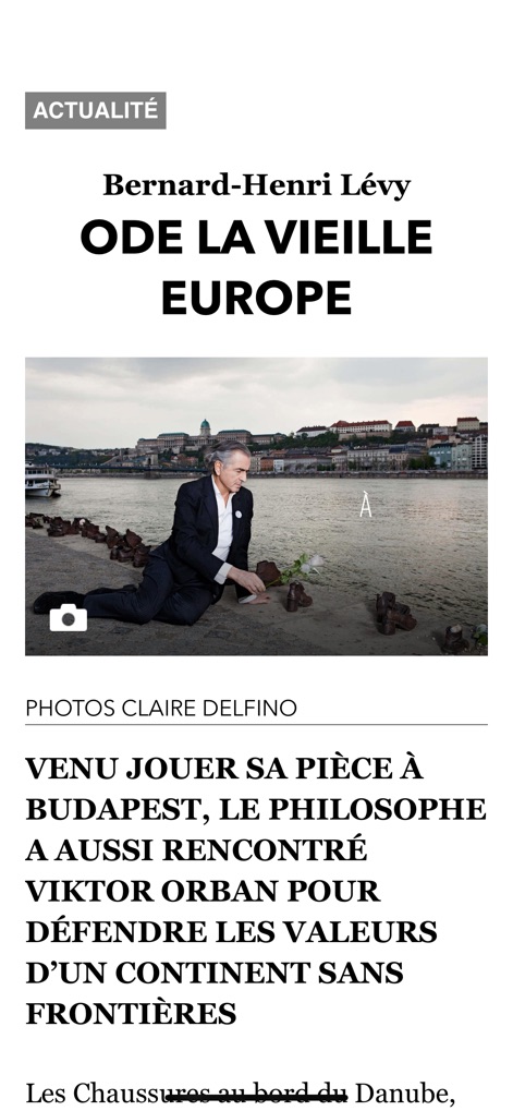 L'ancienne app Paris Match - paris-match-app-article-bernard-henri-levy