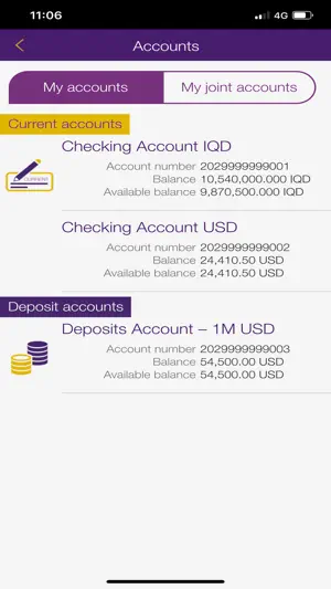 Byblos Bank Iraq Mobile App screenshot 1