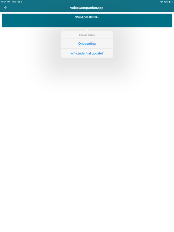 NXP Voice Companion App iPad screenshot
