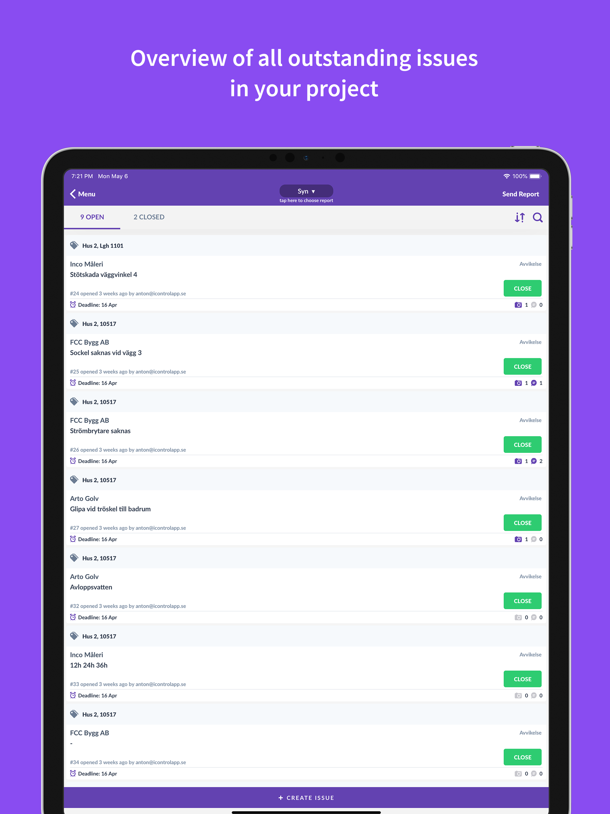 iControl: Construction reports screenshot 11