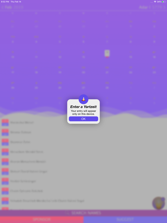 Gedolim Yartzeits iPad screenshot 3 - Utilities app