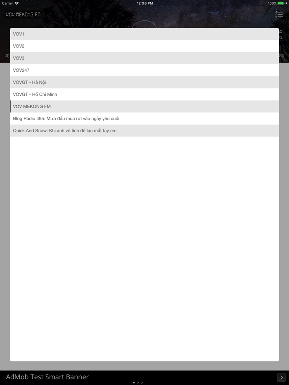 V-Radio: VOV, Xone FM, VOV GT iPad screenshot 4 - Music app