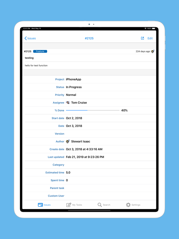 Screenshot #5 pour RedminePM