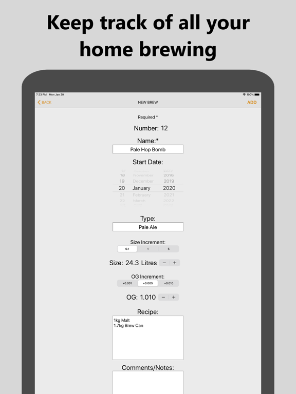 Brew Tracker iPad screenshot 4 - Productivity app