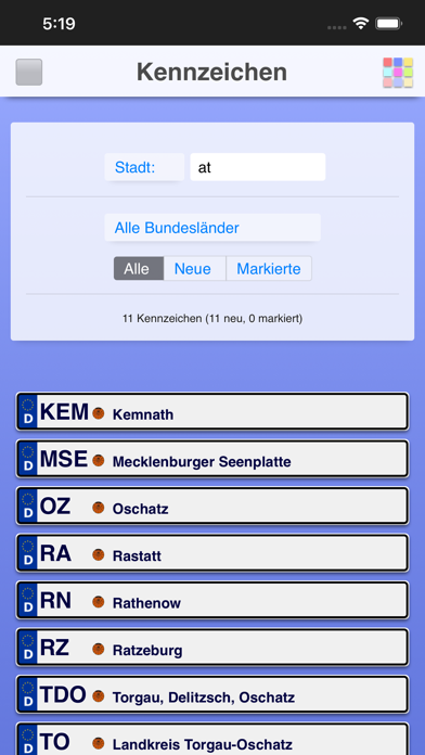 Kennzeichen Screenshot