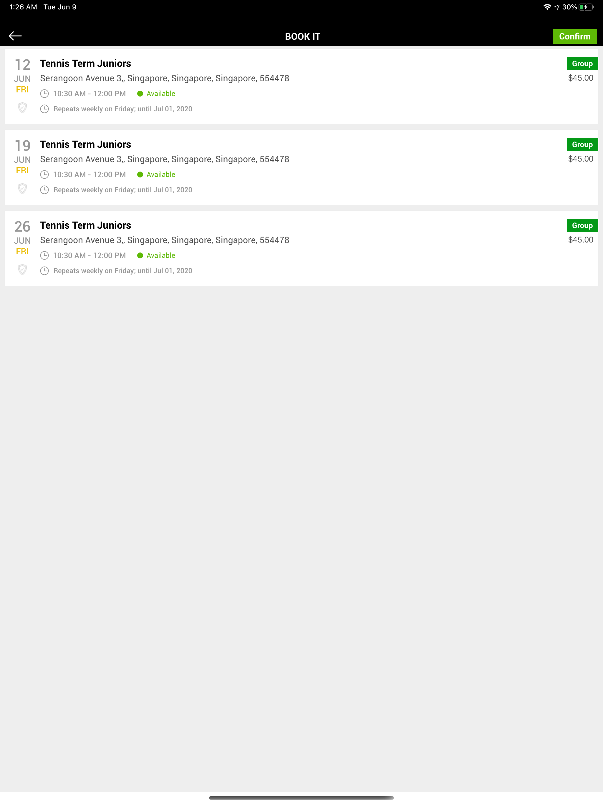 JogaApp: Schedule Management