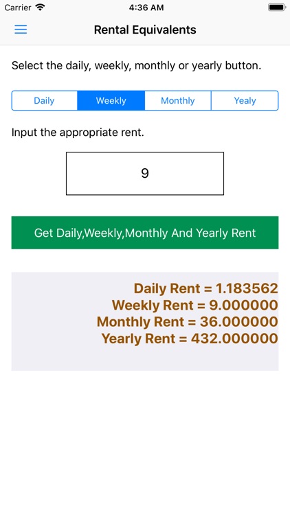 Rental Equivalents