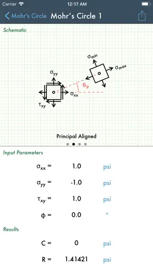 Mohr's Circle screenshot 3