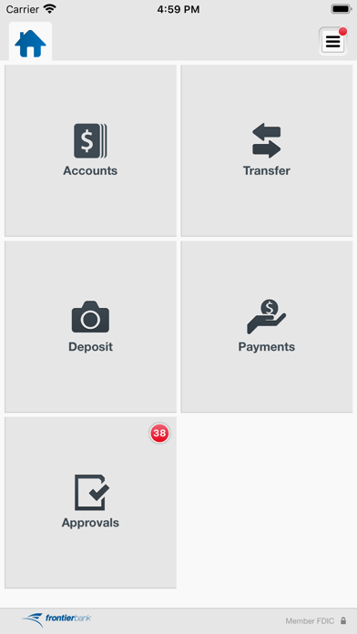 Frontier Business Banking Screenshot