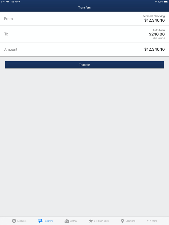 Farmers and Miners Bank iPad screenshot 4 - Finance app