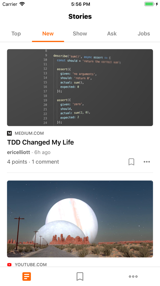 #2. Hacker Feed (iOS) By: Ken Toh
