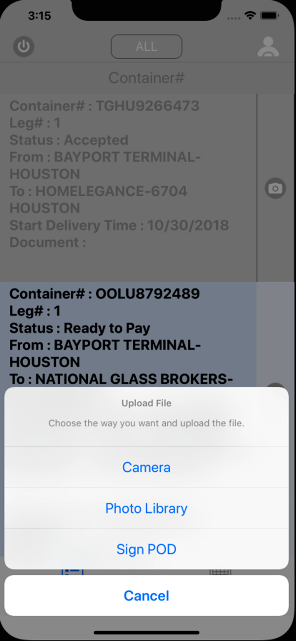 Driver Tasker - 该系统为司机提供任务相关功能，司机可借此获取任务信息、接受任