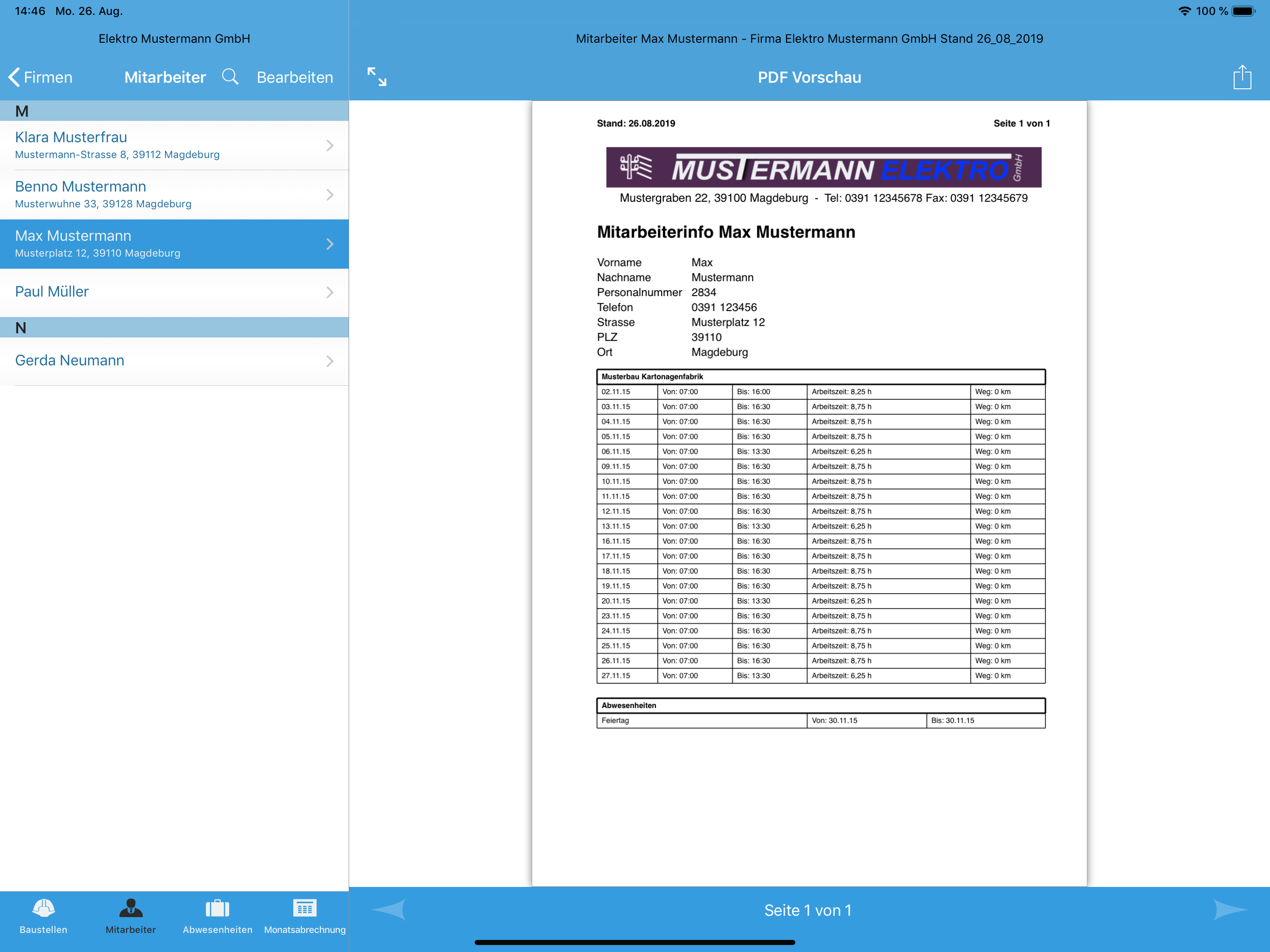 Site Diary (Bautagebuch)