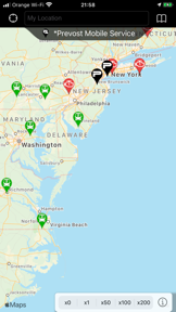 Prevost Service Locator screenshot