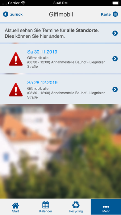 Stadt Kaufbeuren Abfall-App Screenshot
