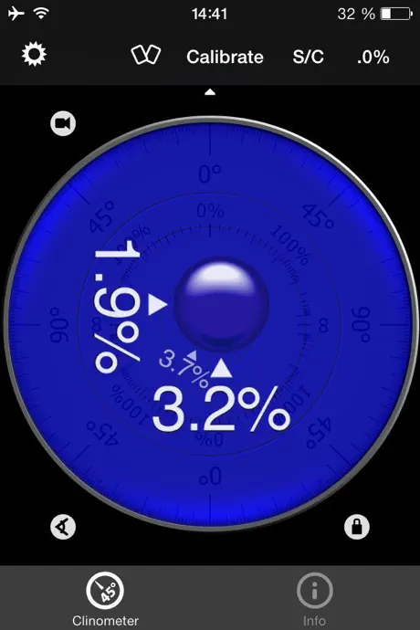 Clinometer + bubble level