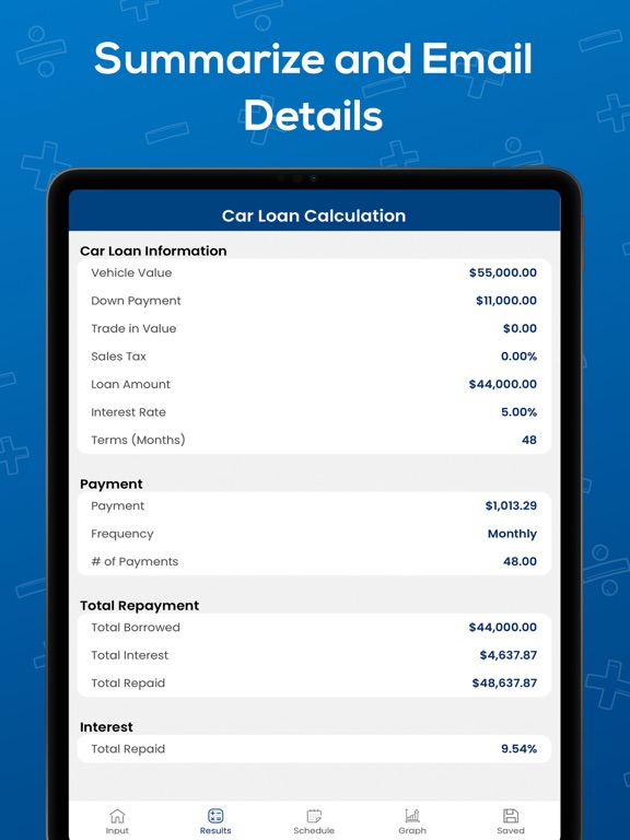 Screenshot #5 pour Car Loan Calculator Plus