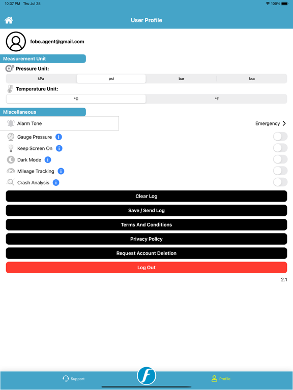 FOBO Tire 2 iPad screenshot 5 - Utilities app