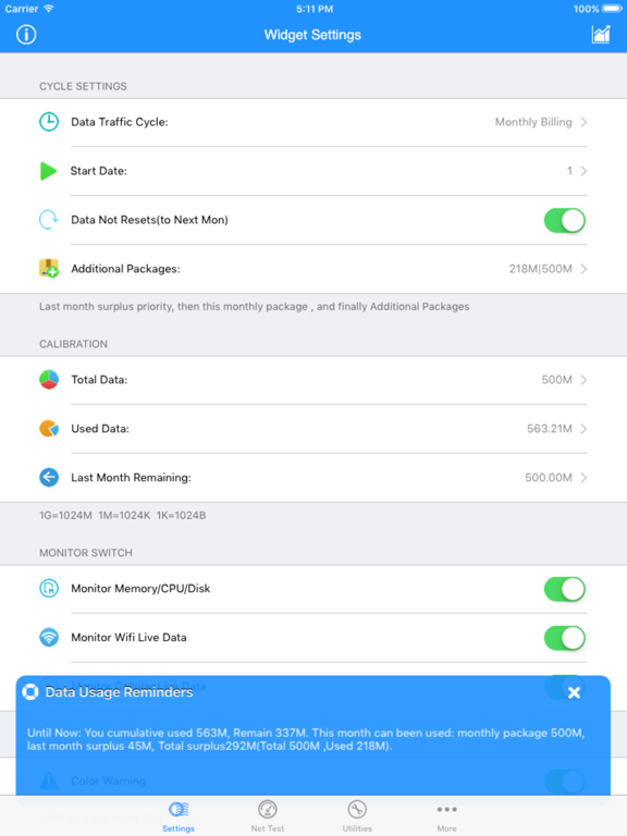 Screenshot #6 pour My Data Usage Cellular Widget