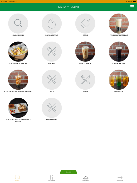 The Factory Tea Bar iPad screenshot