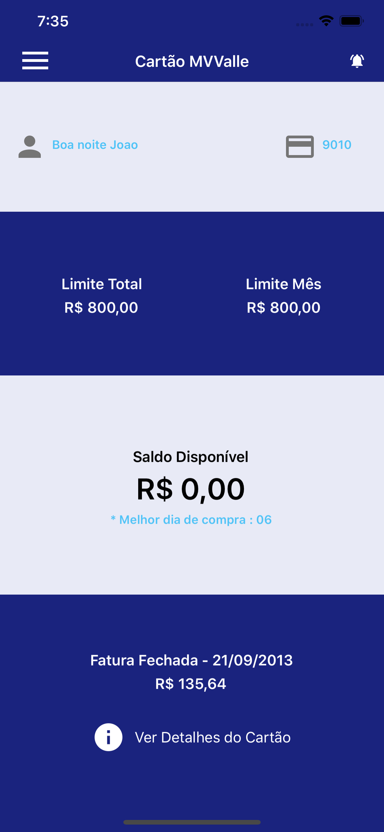 Cartão MVValle