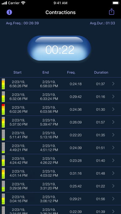 My Contraction Tracker Screenshot