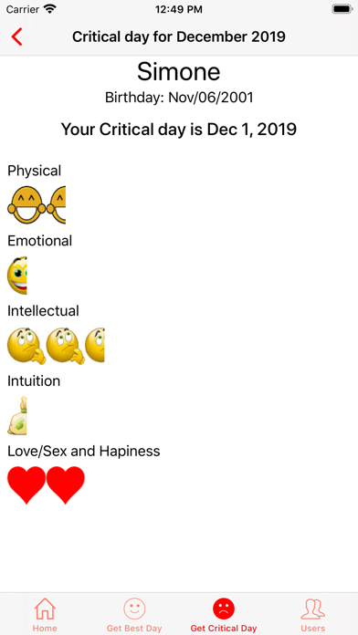 BioRhythm Horoscope Screenshot
