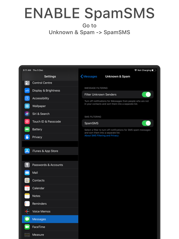 SpamSMS - Block Junk Messages iPad screenshot