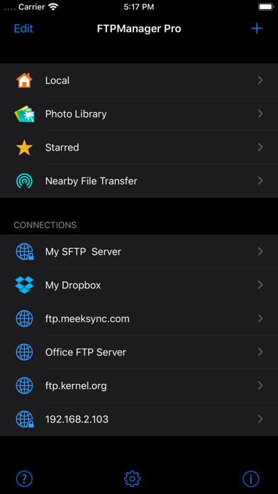 Screenshot #1 pour FTPManager - FTP, SFTP client