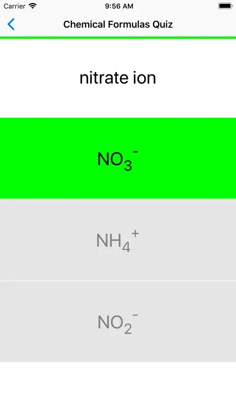 Chemical Formulas Quiz