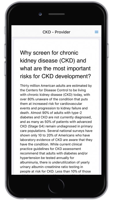 CKD - Screening screenshot 2