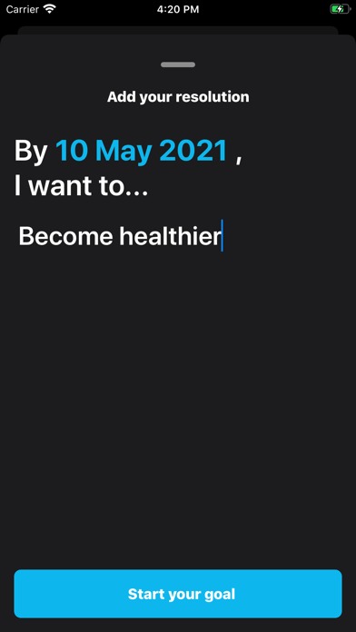 Goal Planner - Resolution iPhone screenshot