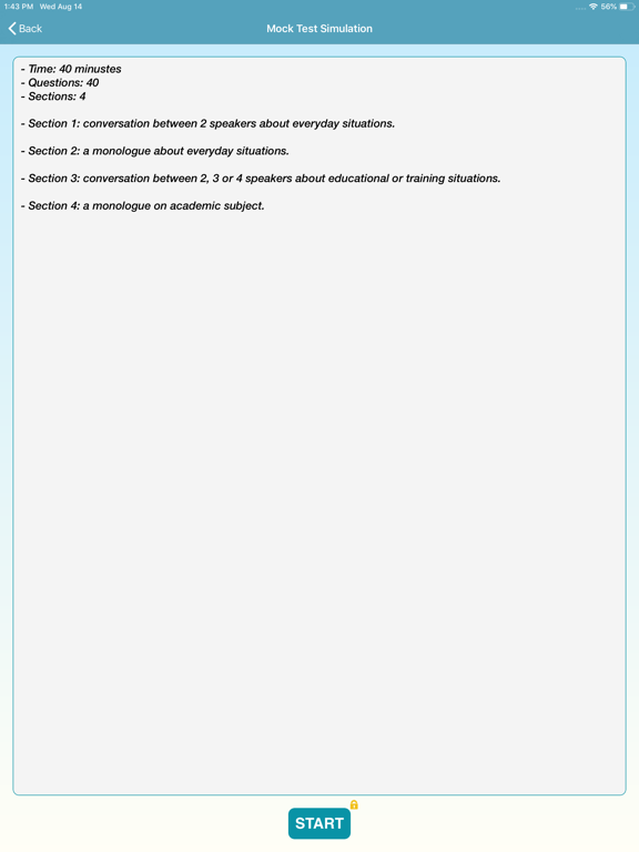 IELTS English Listening Test iPad screenshot 4 - Education app