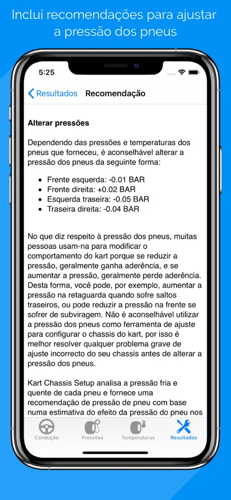 Ajuste do chassi do kart Elite