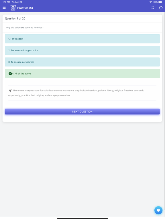 U.S. Citizenship Test Prep iPad screenshot