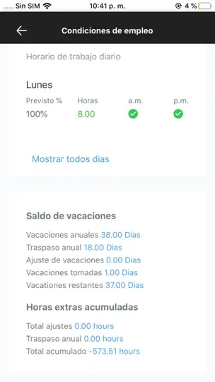 Captura de pantalla de Staff Times - My Time en iPhone 9