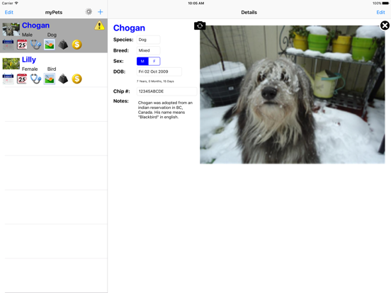 Screenshot #4 pour myPets - Pet Manager