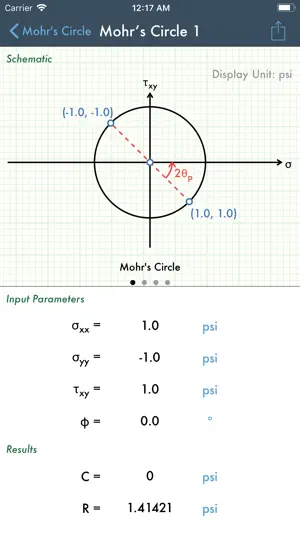 Mohr's Circle screenshot 2