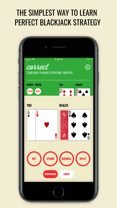 Blackjack Strategy Practice Screenshot