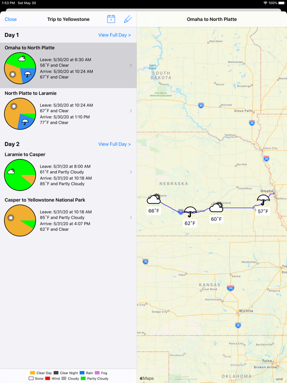 MyTrip Forecasts iPad screenshot 2 - Travel app