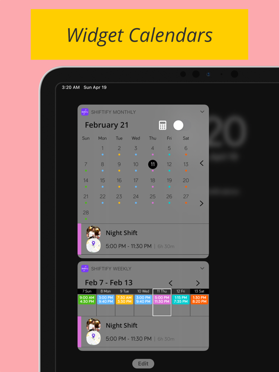 Shiftify - Shift Work Calendar iPad screenshot 5 - Productivity app