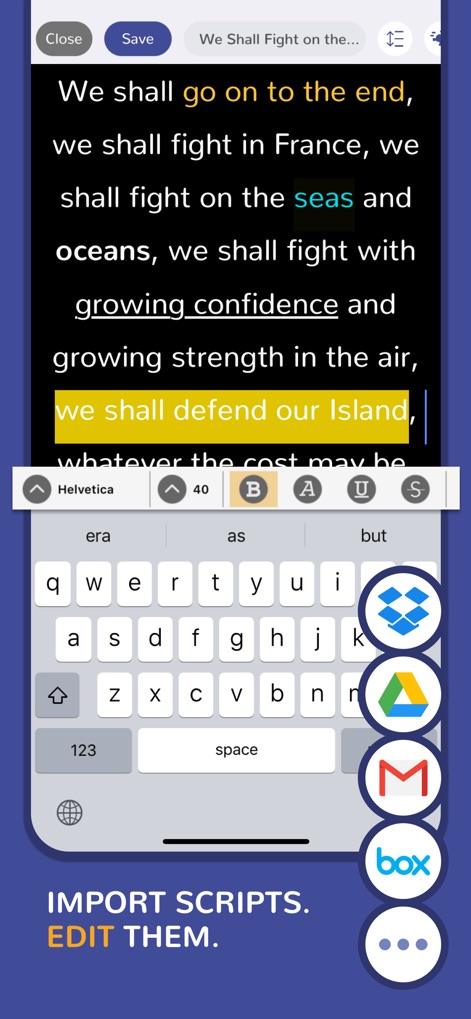 Teleprompter Easy Prof Hornet - teleprompter-script-editor-import-options