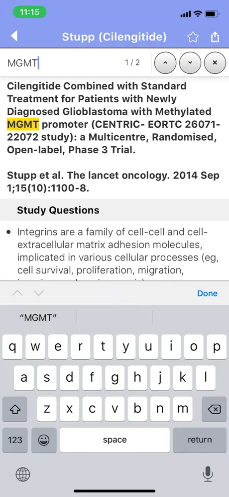 Neuro-Oncology Trials App