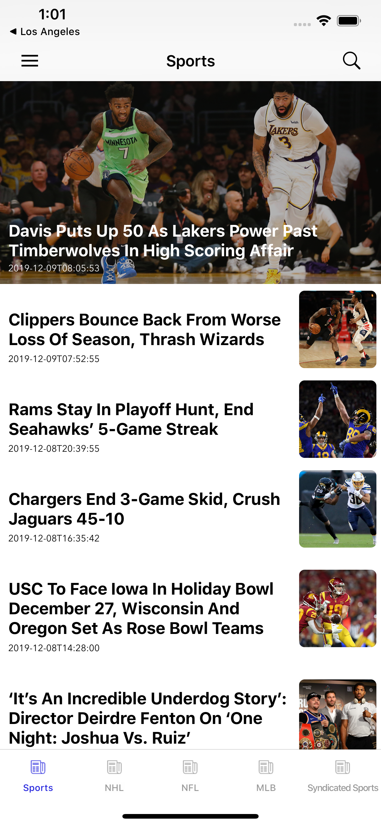 Los Angeles Local News Sports