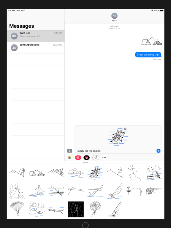 Outdoor Stick People iPad screenshot 2 - Stickers app