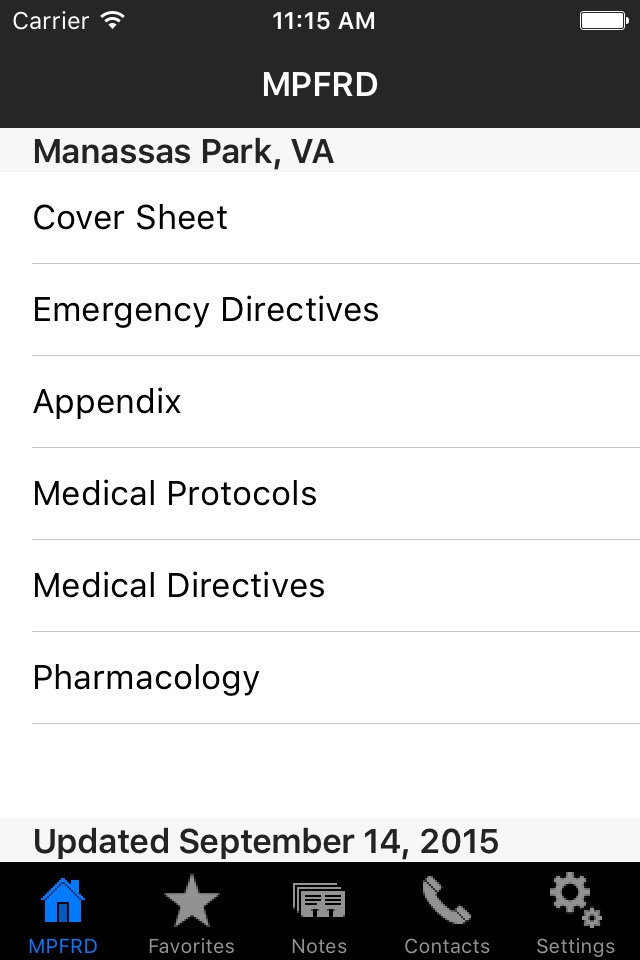 MPFRD EMS Protocols screenshot 2