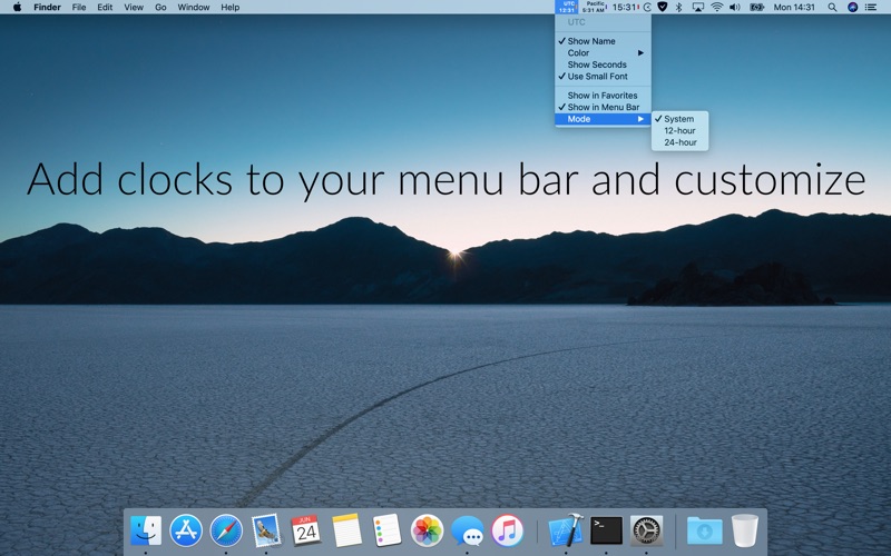 Screenshot #1 pour Clockey 2: menu bar clocks