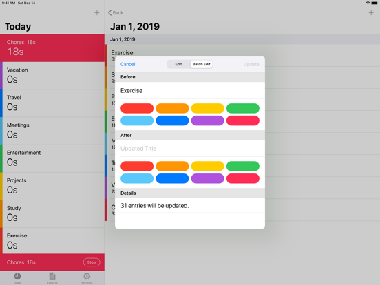 Timesheet! iPad screenshot 4 - Productivity app